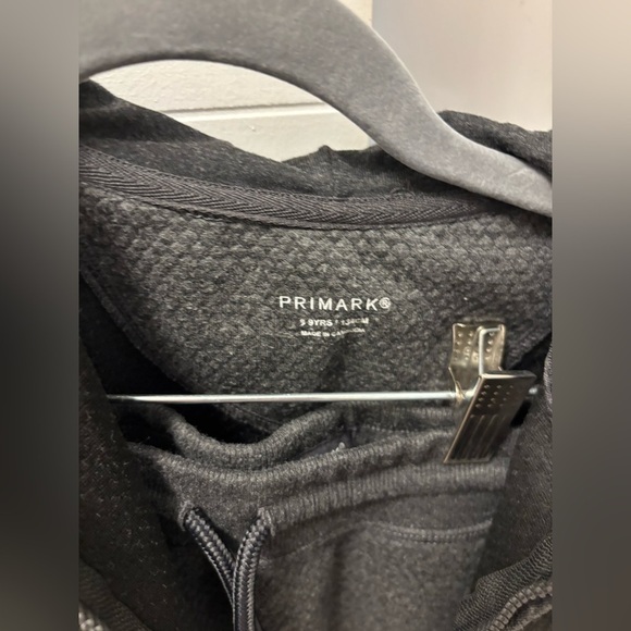 Primark Boys Gray Sweat Set Size 8-9 Years Zip Up Hoodie Sweatpants 2 Pc - Picture 2 of 3